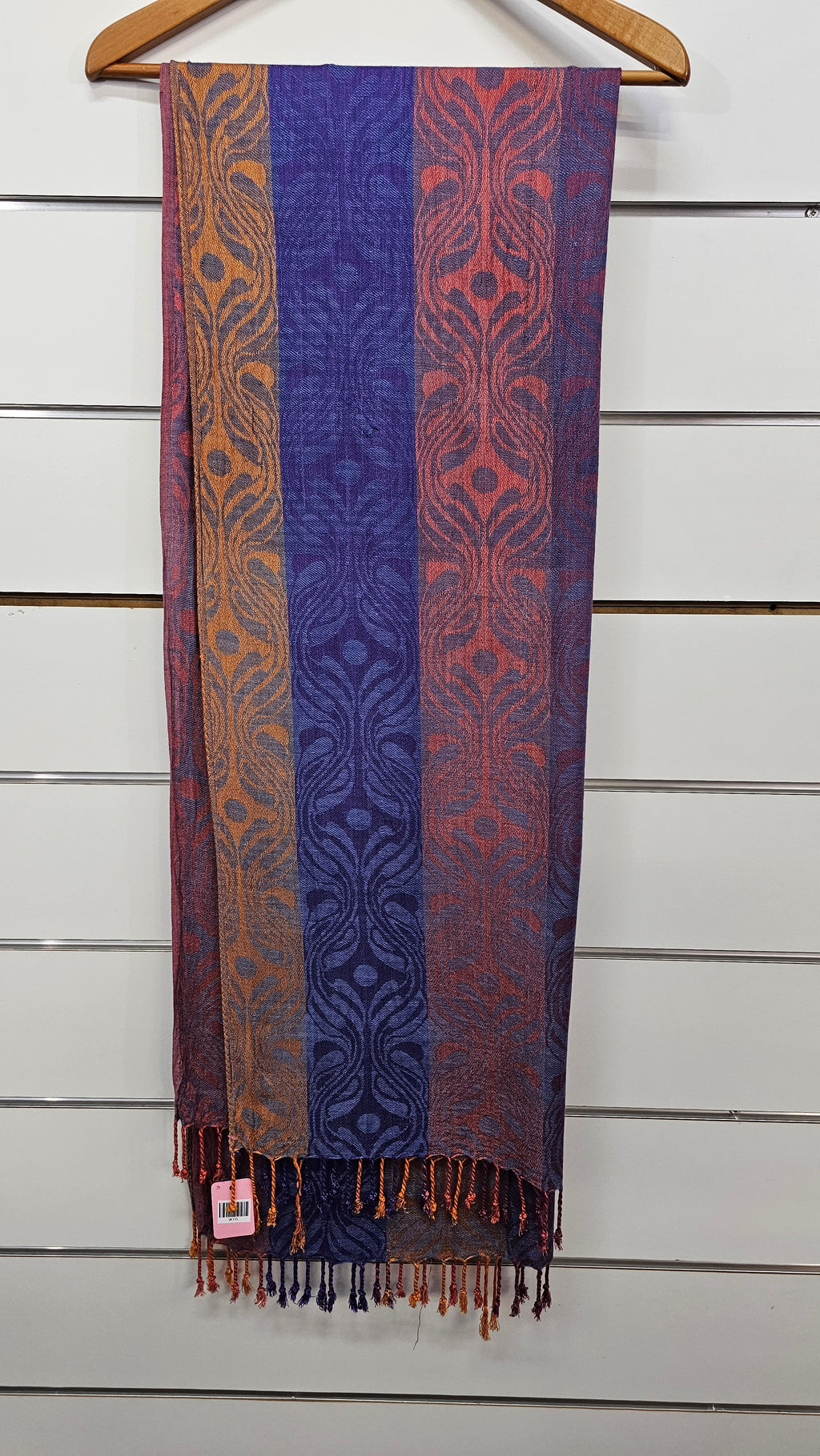 Multi, Stripe Scarf with Tassels