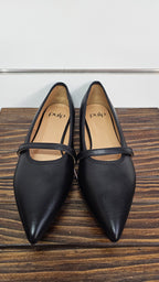 Pulp Black Pointed-Toe Strap Flats - 40