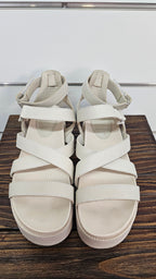 Rollie Cream/Beige Leather Platform Sandals - 40