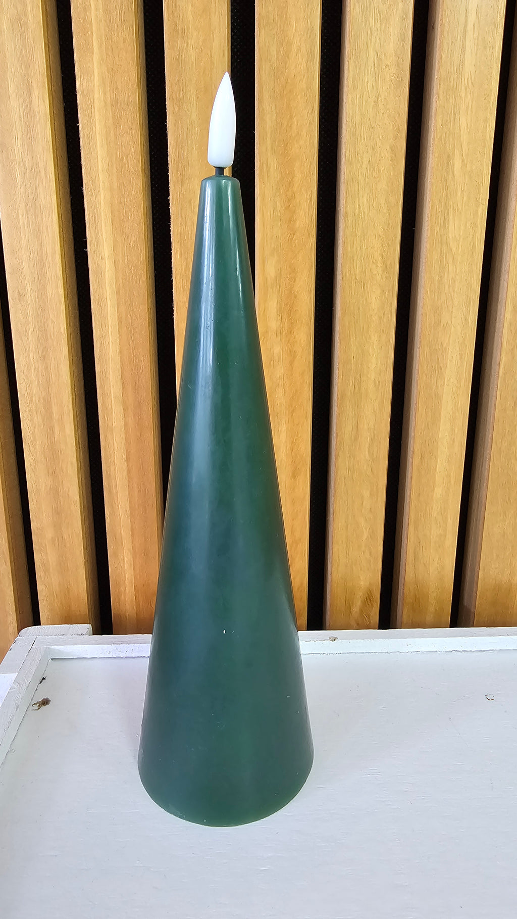Bullet wick LED candle green