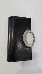 Blue/Red Marbled Clutch with Silver Hardware