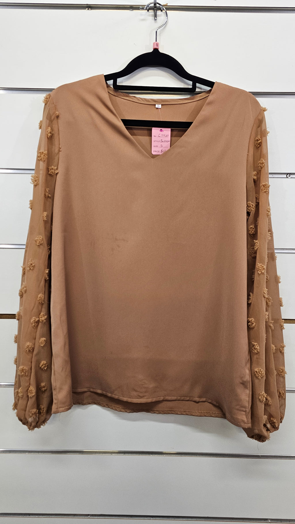 Long sleeve dusky pink blouse S