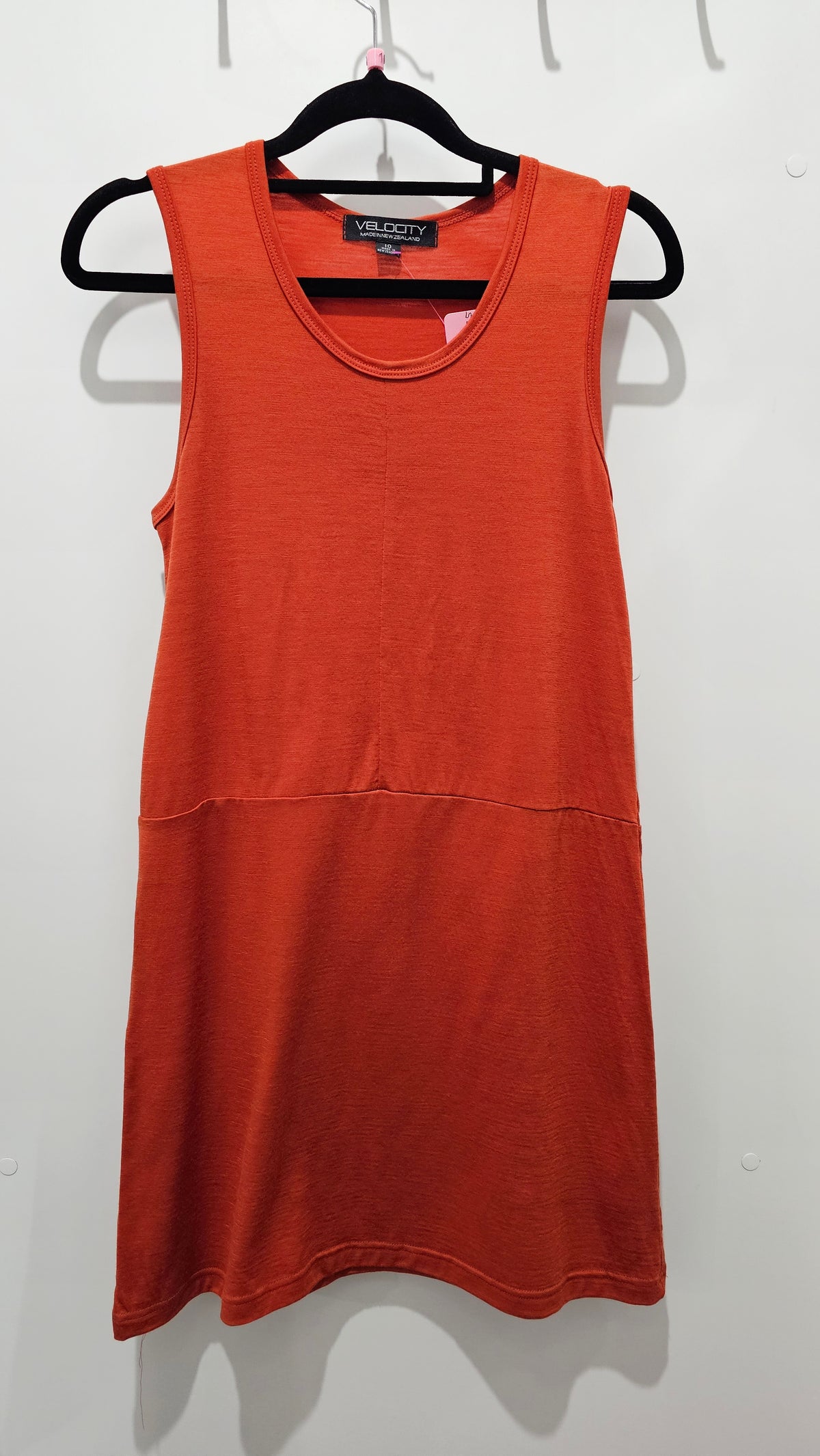Velocity Burnt Orange Sleeveless Dress - 10