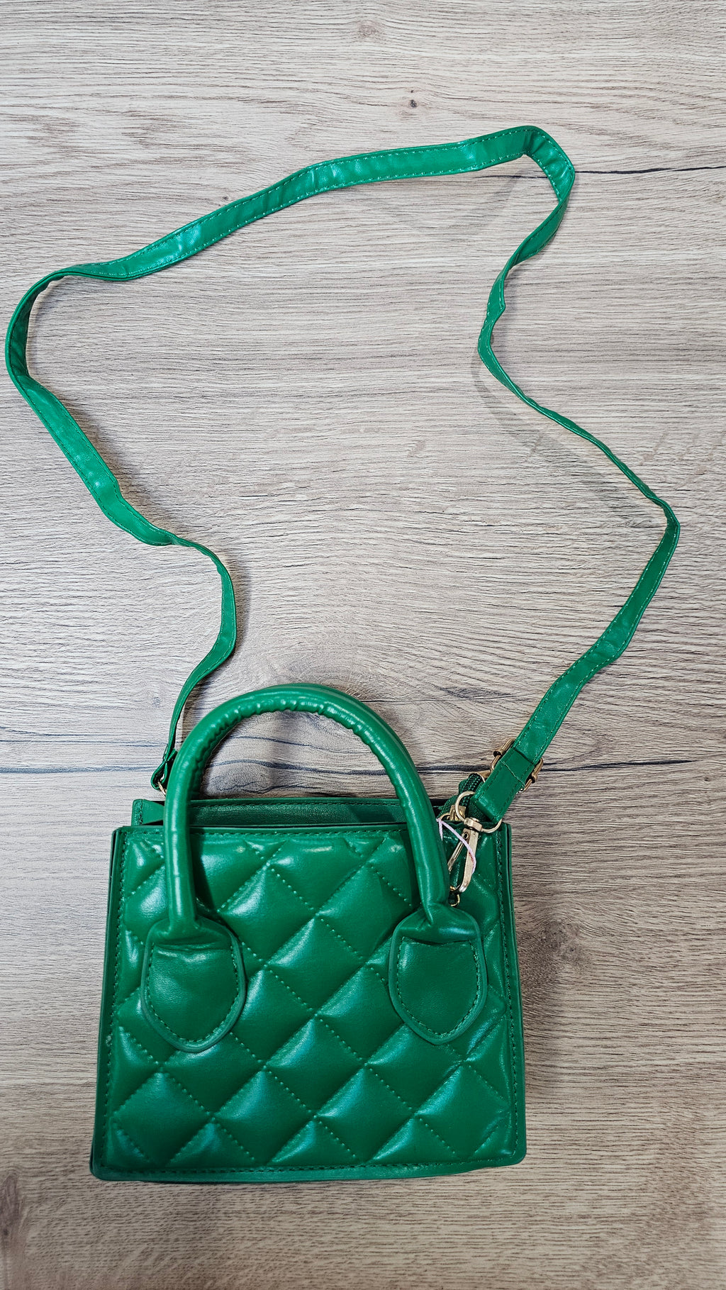 Small Faux Green Leather Bag w/ Strap