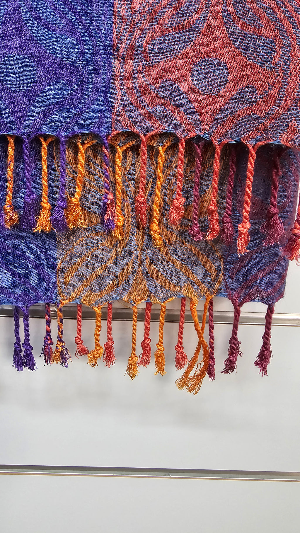 Multi, Stripe Scarf with Tassels