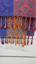 Multi, Stripe Scarf with Tassels