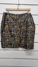 Egyptian print pencil skirt