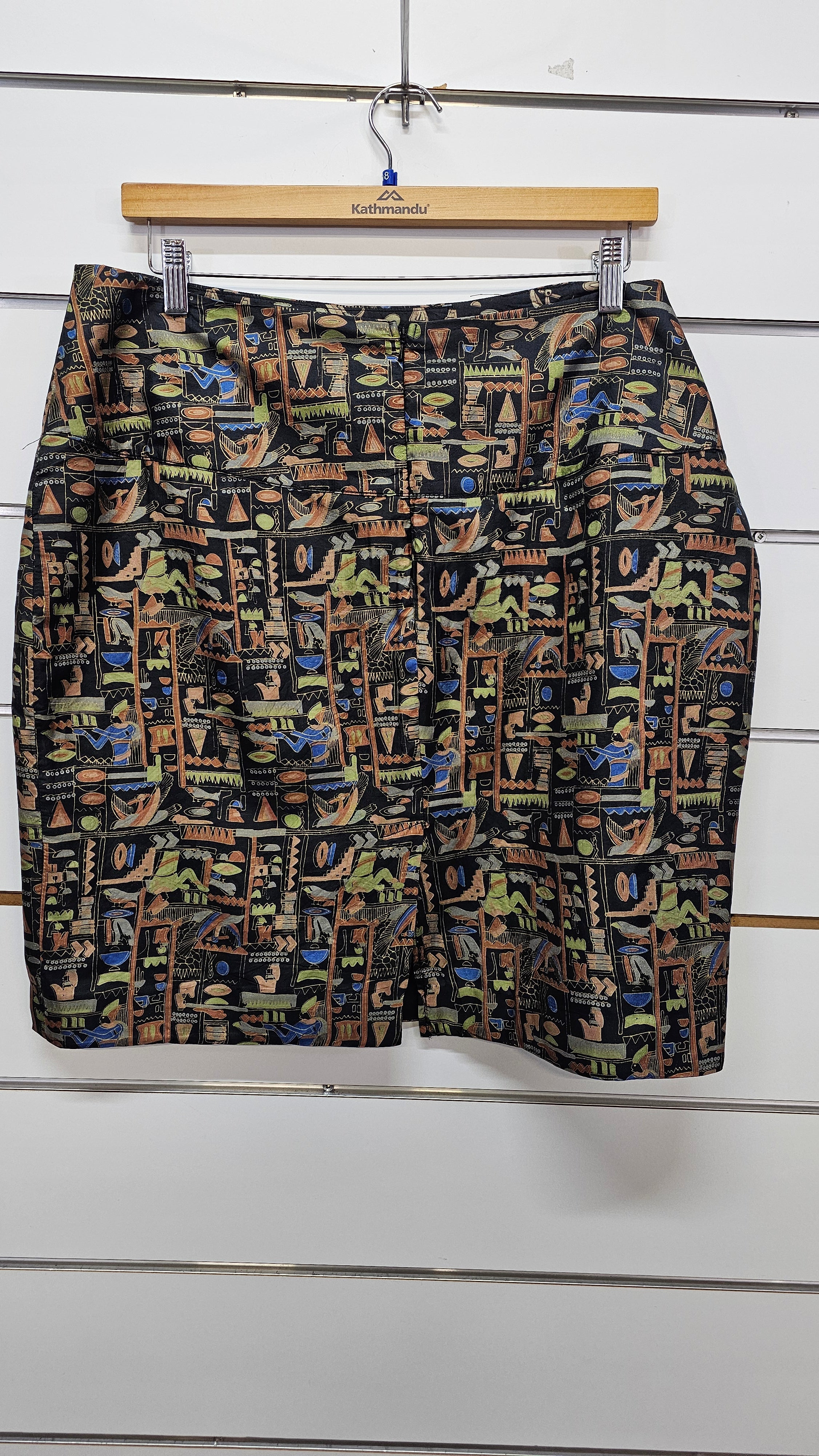 Egyptian print pencil skirt