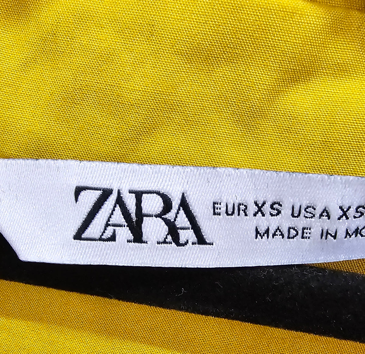 Zara mustard long sleeve maxi dress