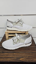 Shin Side Out Cream Leather Sneakers 41