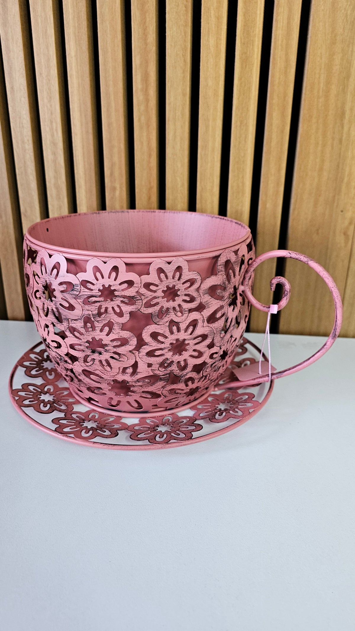 Metal teapot planter L