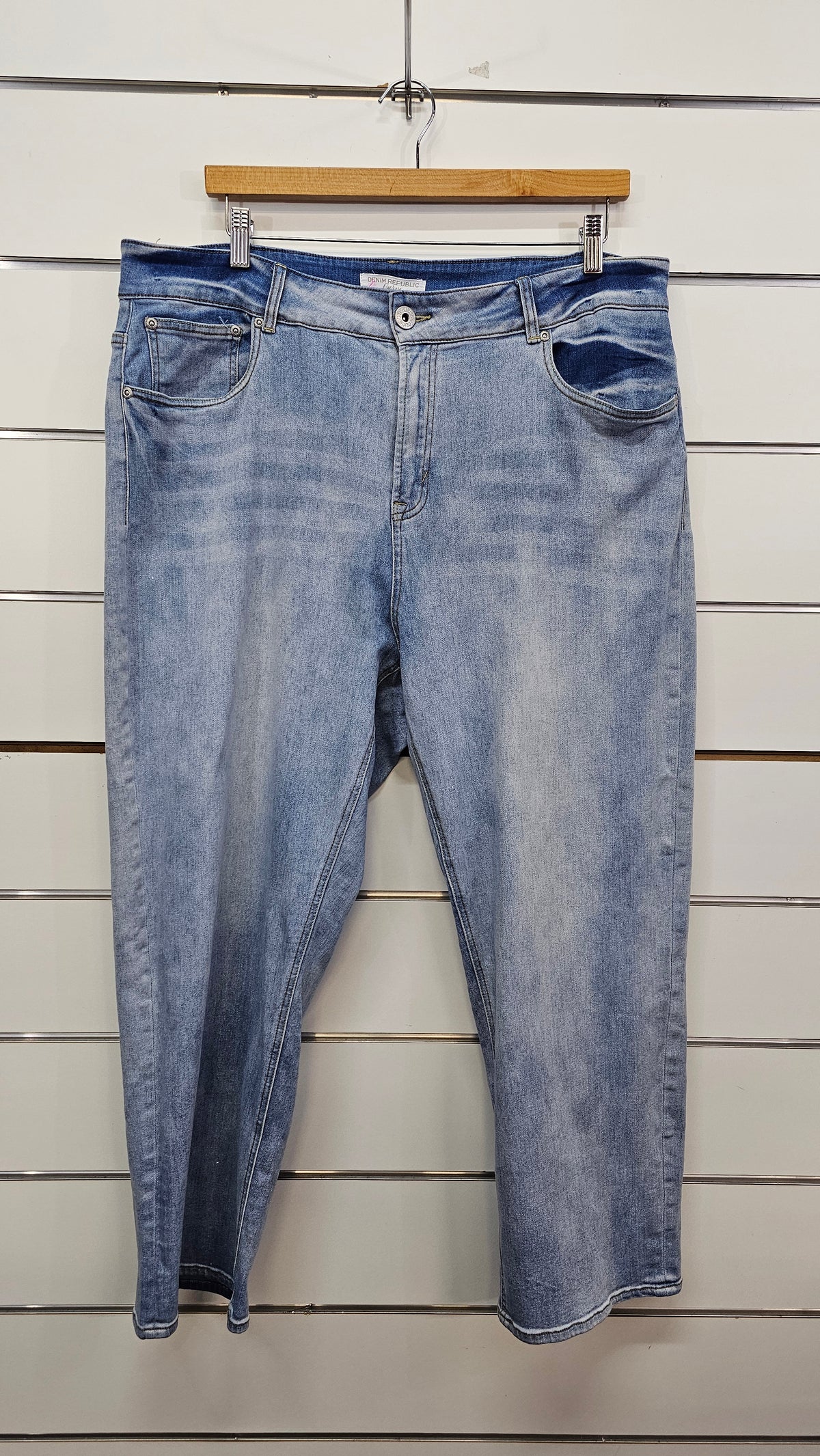 Denim Republic Mid Wash Wide Leg Jeans - 20