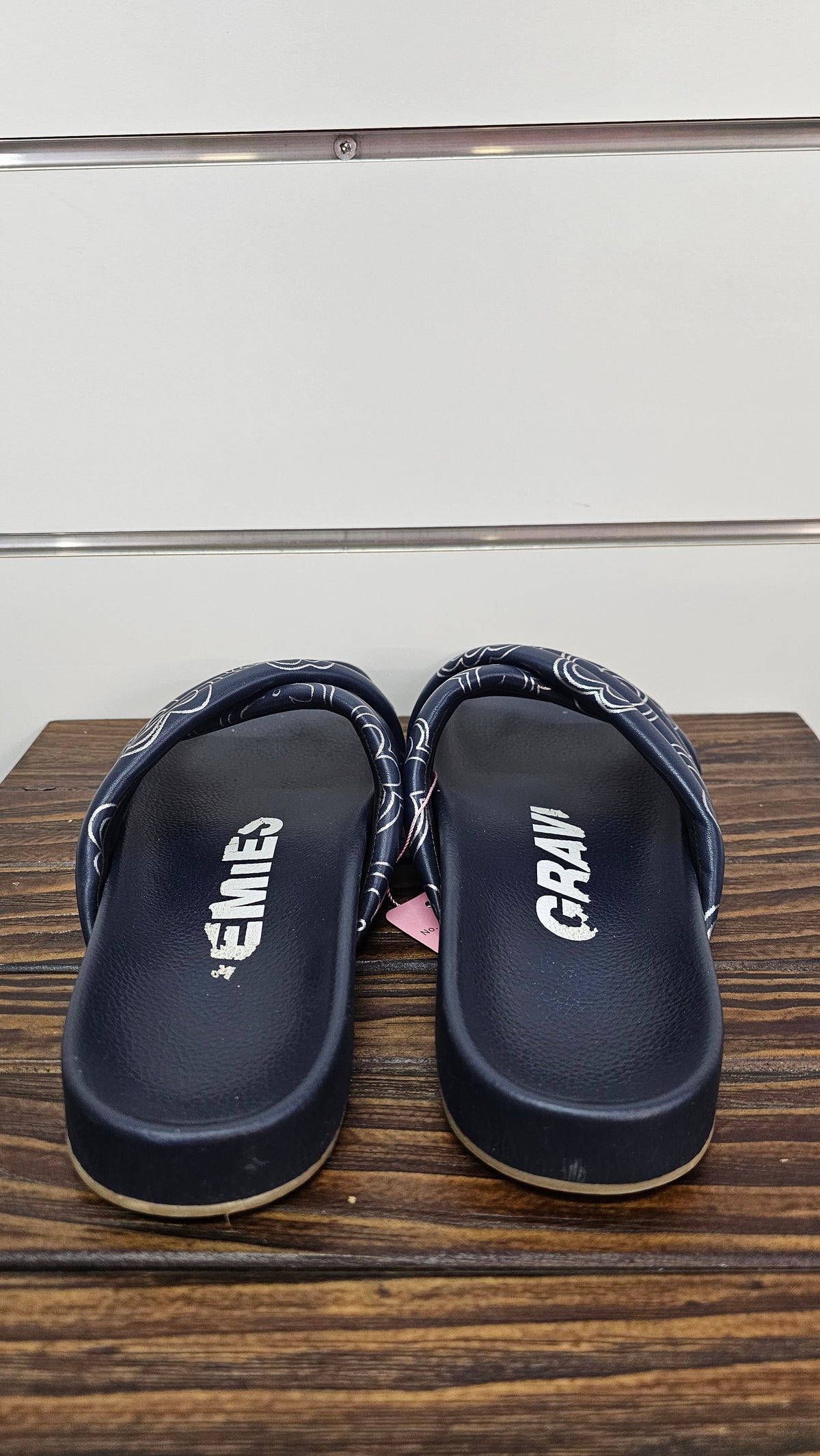 Silver Puff-Strap Sandals with Floral Details - 40